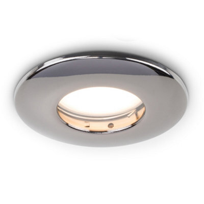 Valuelights Fire Rated Bathroom/shower Ip65 Black Chrome Domed Ceiling Downlight - Includes 5W Led Bulb 6500K Cool White - image 1