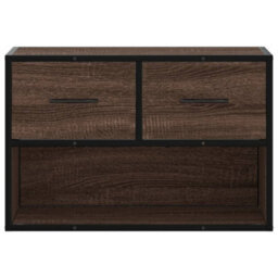 Berkfield Industrial Tv Cabinet Brown Oak 60X31X39.5 Cm Engineered Wood And Metal - thumbnail 4