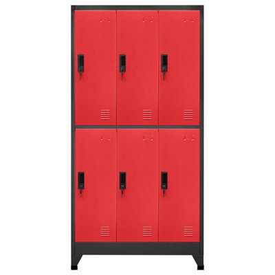 Berkfield Modern Locker Cabinet Anthracite And Red 90X45X180 Cm Steel - image 1