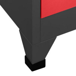 Berkfield Modern Locker Cabinet Anthracite And Red 90X45X180 Cm Steel - thumbnail 6