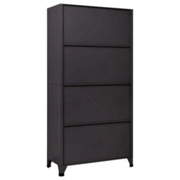 Berkfield Modern Locker Cabinet Anthracite And Red 90X45X180 Cm Steel - thumbnail 4