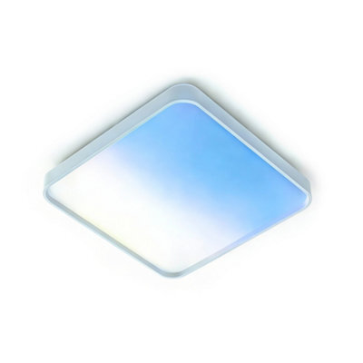 Ener-J 24W Scenic Surface Led Ceiling Light Cct Rgbic Square 380mm White - image 1