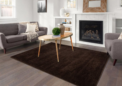 Smart Living Shaggy Soft Area Rug, Fluffy Living Room Carpet, Kitchen Floor, Bedroom Ultra Soft Rugs 80Cm X 150Cm - Brown - image 1