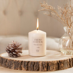 Marco Paul Small Scented Pillar Candle - Fresh Cotton