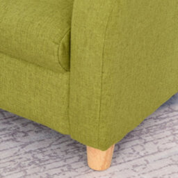 Homcom Linen Child Armchair Wood Frame W/ Padding Seat Low-Rise Bedroom Green - thumbnail 8