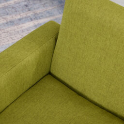 Homcom Linen Child Armchair Wood Frame W/ Padding Seat Low-Rise Bedroom Green - thumbnail 7