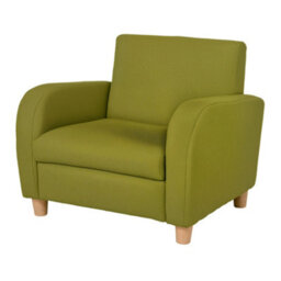 Homcom Linen Child Armchair Wood Frame W/ Padding Seat Low-Rise Bedroom Green - thumbnail 2