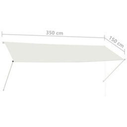 Berkfield Retractable Awning 350X150 Cm Cream - thumbnail 8