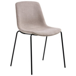Beliani Set Of 4 Dining Chairs Tiller Fabric Beige - thumbnail 4
