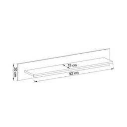 Arte Elegant Nordi Wall Shelf H170mm W1070mm D190mm In White Gloss And Oak - Stylish Display Solution - thumbnail 3