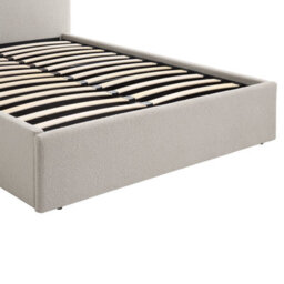 Teddy Boucle 4Ft6 Double Gas Lift Up Ottoman Storage Bedframe (H: 88.5Cm X W: 153Cm X L: 203Cm) (Boucle Beige) - thumbnail 8