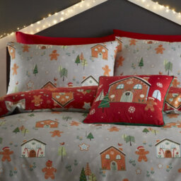 Bedlam Gingerbread House Reversible Gingerbread Man Print Duvet Cover Set - thumbnail 2