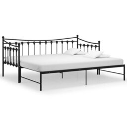 Berkfield Pull-Out Sofa Bed Frame Black Metal 90X200 Cm - thumbnail 2