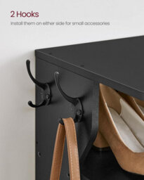 Songmics Vasagle Slim Shoe Rack, Narrow Shoe Storage Organiser, 7-Tier Shoe Stand, For Small Spaces, Hallway, Cloakroom, Black - thumbnail 5
