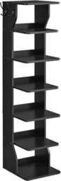 Songmics Vasagle Slim Shoe Rack, Narrow Shoe Storage Organiser, 7-Tier Shoe Stand, For Small Spaces, Hallway, Cloakroom, Black - thumbnail 8