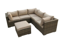 Furniture One Rattan Effect Nature Rattan 5 Seat Corner Sofa Set No Assembly & Aluminium Frame - thumbnail 2