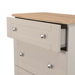 Santander Ready Assembled Matt Beige & Oak 3 Drawer Chest (H)882mm (W)765mm (D)415mm - thumbnail 3