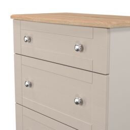 Santander Ready Assembled Matt Beige & Oak 3 Drawer Chest (H)882mm (W)765mm (D)415mm - thumbnail 2