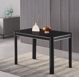 Furnizone UK Milano 4-Seater Black Glass Dining Table And 4 Monza Pink Velvet Chairs - thumbnail 2