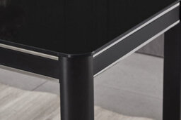 Furnizone UK Milano 4-Seater Black Glass Dining Table And 4 Monza Pink Velvet Chairs - thumbnail 4