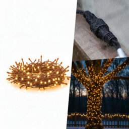 Pegdev - Pdl Led Cluster Lights Copper Gold Black Rubber Cable Mains Fairy String Lighting Outdoor Indoor Connectable 25M - thumbnail 4