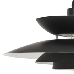 Wyld and Coco Mid-Century Black Metal Tiered Pendant Lamp, Layered Iron Shade, 33Cm X 150Cm Drop - thumbnail 7