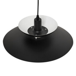 Wyld and Coco Mid-Century Black Metal Tiered Pendant Lamp, Layered Iron Shade, 33Cm X 150Cm Drop - thumbnail 5