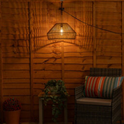 Valuelights Solar Powered Outdoor Garden Natural Rattan Pendant Hanging Light - thumbnail 3