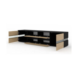 Arte Viper Tv Cabinet 186Cm Oak Stone - Warm Wooden Media Unit With Six Doors, Led Lighting, And Plenty Of Storage For Living Rooms - thumbnail 3