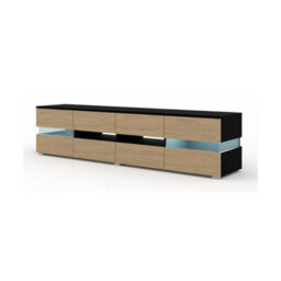 Arte Viper Tv Cabinet 186Cm Oak Stone - Warm Wooden Media Unit With Six Doors, Led Lighting, And Plenty Of Storage For Living Rooms - thumbnail 2