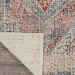 Blue Grey Traditional Bordered Geometric Easy To Clean Rug For Bedroom & Living Room-160Cm X 234Cm - thumbnail 7
