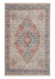 Blue Grey Traditional Bordered Geometric Easy To Clean Rug For Bedroom & Living Room-160Cm X 234Cm - thumbnail 8