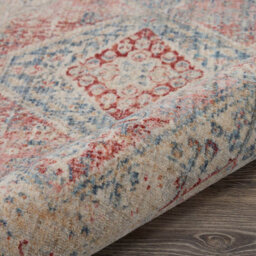 Blue Grey Traditional Bordered Geometric Easy To Clean Rug For Bedroom & Living Room-160Cm X 234Cm - thumbnail 6