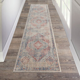 Blue Grey Traditional Bordered Geometric Easy To Clean Rug For Bedroom & Living Room-160Cm X 234Cm - thumbnail 9