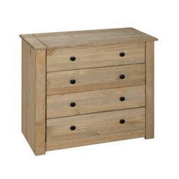 Mews Panama 4 Drawer Chest Of Drawers Solid Pine Wood Waxed Oak Finish - thumbnail 5