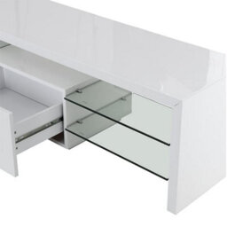 Furniture in Fashion Alanis High Gloss Tv Stand With Storage In White And Led Lights - thumbnail 6
