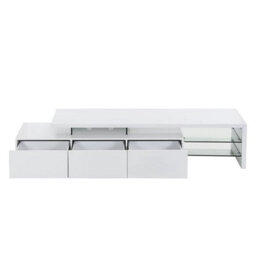Furniture in Fashion Alanis High Gloss Tv Stand With Storage In White And Led Lights - thumbnail 3