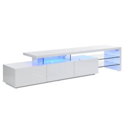 Furniture in Fashion Alanis High Gloss Tv Stand With Storage In White And Led Lights - thumbnail 9