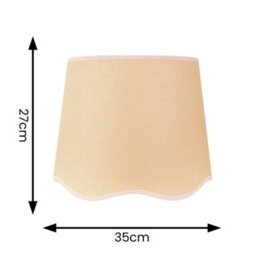 Valuelights Dutton Natural Fabric White Trim Scallop Edge Large Lamp Shade And Bulb (D)35Cm - thumbnail 4