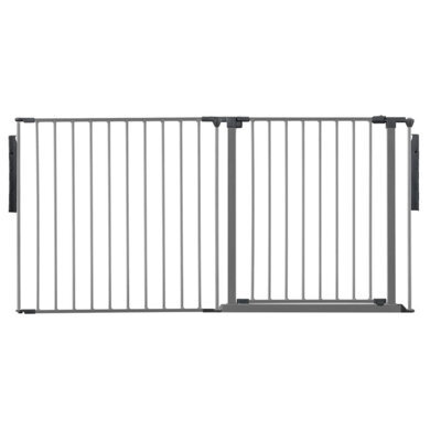 Safetots Premium Multi Panel Room Divider, Up To 154Cm Wide, Grey, 70Cm Tall, Flexible Barrier With Door For Baby And Toddler - image 1