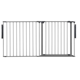 Safetots Premium Multi Panel Room Divider, Up To 154Cm Wide, Grey, 70Cm Tall, Flexible Barrier With Door For Baby And Toddler - thumbnail 1