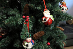 Shatchi Christmas Tree Hanging Decorations Santa Snowman Reindeer With Jingle Bells Xmas Tree Wall Home Décor Ornaments 12Pcs Set - thumbnail 3