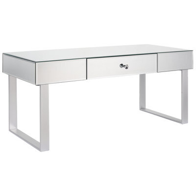 Beliani Coffee Table Nesle With Storage Mirrored Silver - image 1