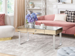 Beliani Coffee Table Nesle With Storage Mirrored Silver - thumbnail 2