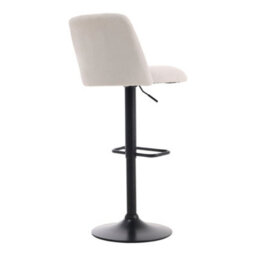 Living And Home Set Of 2 Beige Linen Upholstered Swivel Counter Bar Stools With Mid Backrest - thumbnail 3