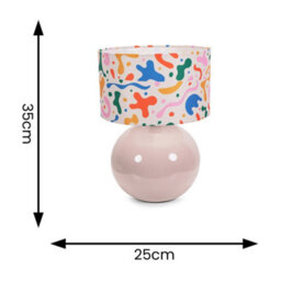 Valuelights Bosco Stone Natural Ceramic Table Lamp With Abstract Shape Drum Shade - Led Bulb Included - thumbnail 4