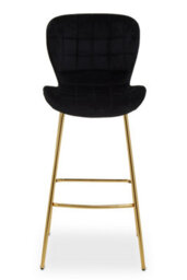 Orsina Black Velvet Stool, Luxury Bar Stool, Modern Black Velvet Bar Chair With Quilted Design And Gold Legs - thumbnail 7