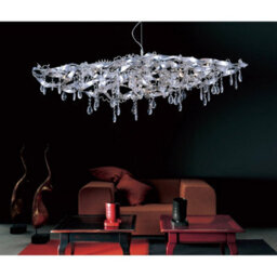 Luminosa Lighting Luminosa Fusion Pendant Linear 10 Light G4 Polished Chrome/crystal, Not Led/cfl Compatible - thumbnail 3
