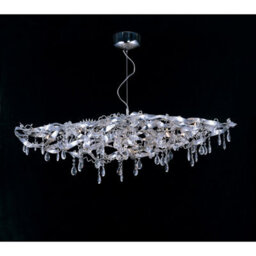 Luminosa Lighting Luminosa Fusion Pendant Linear 10 Light G4 Polished Chrome/crystal, Not Led/cfl Compatible - thumbnail 2