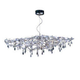 Luminosa Lighting Luminosa Fusion Pendant Linear 10 Light G4 Polished Chrome/crystal, Not Led/cfl Compatible - thumbnail 1